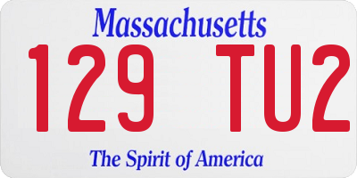 MA license plate 129TU2