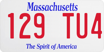 MA license plate 129TU4