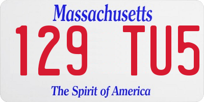 MA license plate 129TU5