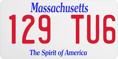 MA license plate 129TU6