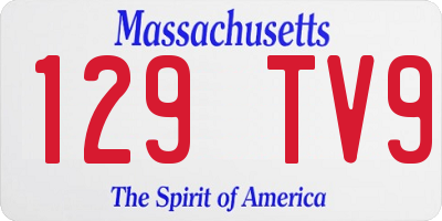MA license plate 129TV9