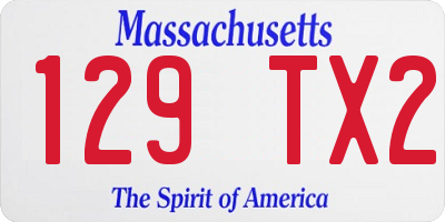 MA license plate 129TX2