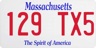 MA license plate 129TX5