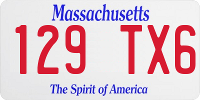 MA license plate 129TX6