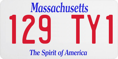 MA license plate 129TY1