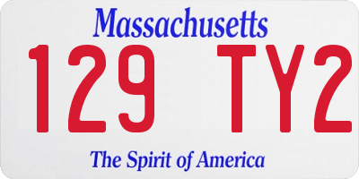 MA license plate 129TY2