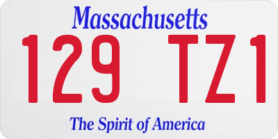 MA license plate 129TZ1