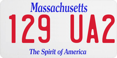 MA license plate 129UA2