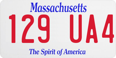 MA license plate 129UA4