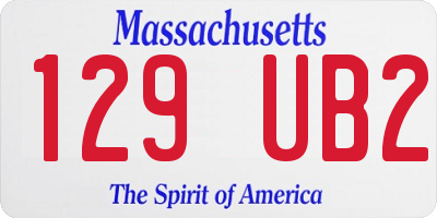 MA license plate 129UB2