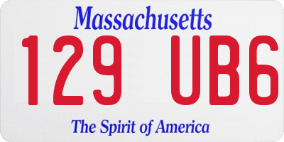 MA license plate 129UB6