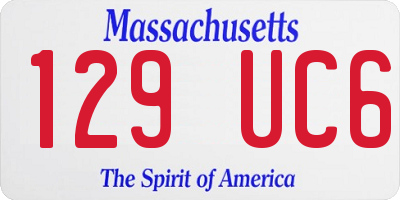 MA license plate 129UC6
