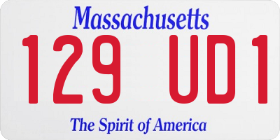 MA license plate 129UD1
