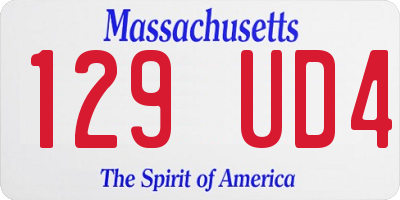 MA license plate 129UD4