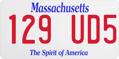 MA license plate 129UD5