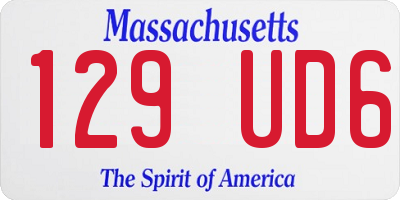 MA license plate 129UD6