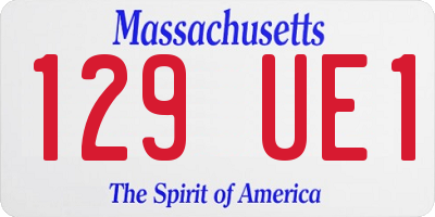 MA license plate 129UE1