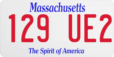 MA license plate 129UE2