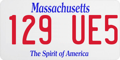 MA license plate 129UE5
