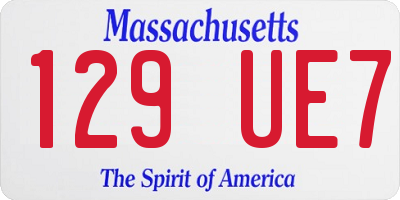 MA license plate 129UE7