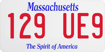MA license plate 129UE9