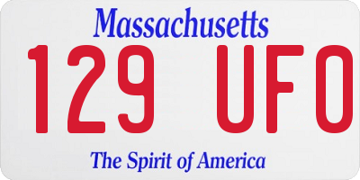 MA license plate 129UF0