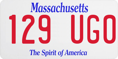 MA license plate 129UG0
