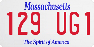 MA license plate 129UG1