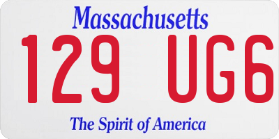 MA license plate 129UG6