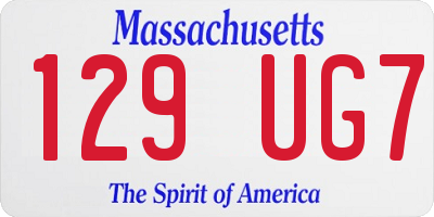 MA license plate 129UG7