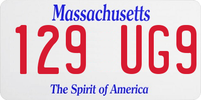 MA license plate 129UG9