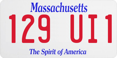 MA license plate 129UI1