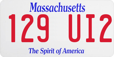 MA license plate 129UI2