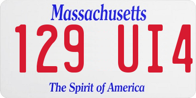 MA license plate 129UI4