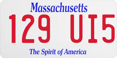 MA license plate 129UI5