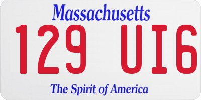 MA license plate 129UI6