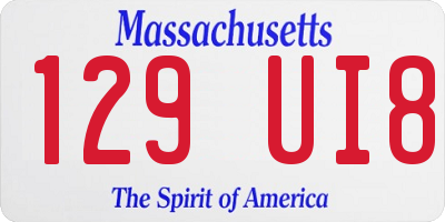 MA license plate 129UI8