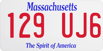 MA license plate 129UJ6