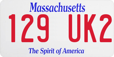 MA license plate 129UK2