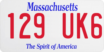 MA license plate 129UK6