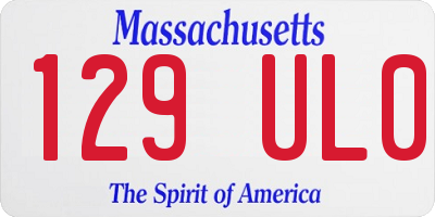 MA license plate 129UL0