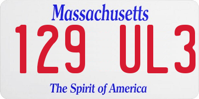MA license plate 129UL3