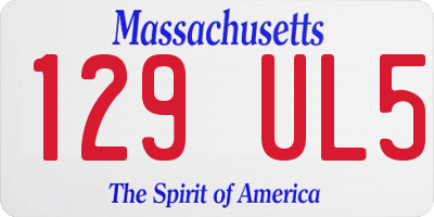 MA license plate 129UL5