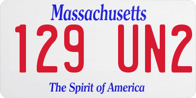 MA license plate 129UN2