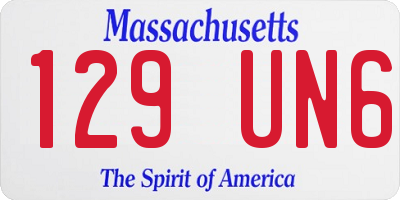 MA license plate 129UN6