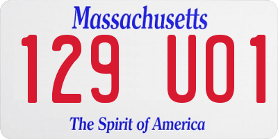 MA license plate 129UO1