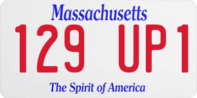 MA license plate 129UP1