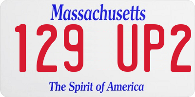 MA license plate 129UP2