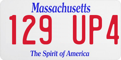 MA license plate 129UP4