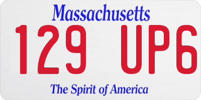 MA license plate 129UP6